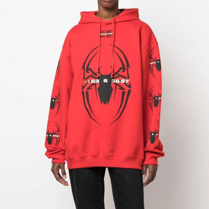 Sweat-shirt à capuche unisexe, nouvelle arrivée, imprimé araignée élégant, ODM, écologique, vêtements de rue d'hiver, en polaire, avec poche, polyester/coton - Product Image 4