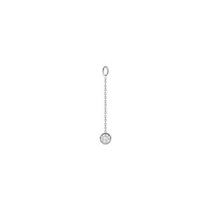Boucles d'oreilles pendantes en chaîne en or massif 14k 18k avec diamant de laboratoire rond serti clos, clous avant et arrière, embellisseurs de pendentifs, bijoux fins - Product Image 5