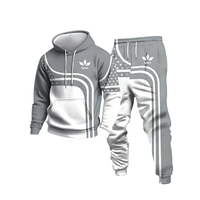 Ensemble de survêtement unisexe bleu marine et blanc avec impression par sublimation, logo sportif sur le devant, polyester respirant, vêtements d'e-sport pour adultes