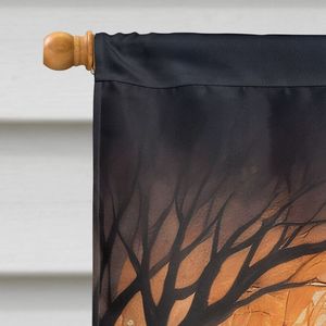 Grand drapeau de maison d'Halloween effrayant pour Labrador Retriever multicolore Polyester Yard Banner Tenture murale Porche Sleeve - Product Image 3