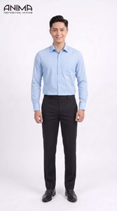 Camisa de Bambú Azul Cielo para Hombre ANIMA, Transpirable, Estilo Casual de Negocios - Product Image 3