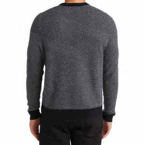 Autumn Winter New Arrivals Custom Logo Cotton Wool Breathable Custom Knitted <b>Pullover</b> <b>Men</b> Solid Print Pattern Sweatshirt - Product Image 4