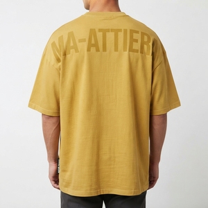 Men's Oversized T Shirt Crew Neck Short Sleeve Casual Streetwear Cotton <b>Tshirt</b> Tonal Chest Letter Print Relaxed Fit - Product Image 2