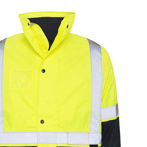 Unisex Hi Vis Reflective Safety Work <b>Jacket</b> Windproof Quick Dry Thick Hooded StanHigh Quality Logo Custom Long Sleeve Workwear - Product Image 5