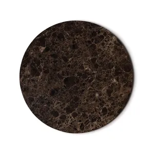 Plateau rond en marbre brun Pietra, plateau de service décoratif en pierre naturelle, décoration de luxe pour la maison - Product Image 5