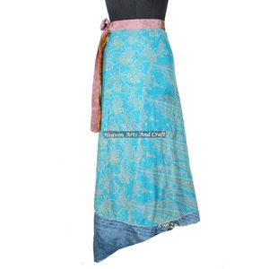 New Girls <b>Boho</b> Gypsy Wraparound Silk <b>Skirt</b> Sarong Long Heaven Arts and Craft 2 Layer Reversible Magic Silk Saris Wrap Long <b>Skirt</b> - Product Image 4