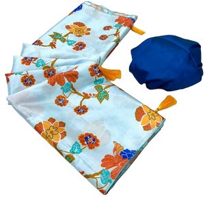 Stock sur 6.5 MTR Original Silk Flower Digital print Long Length Trendy Saree With Same Blouse Piece from SHREE INDIAN EXPORTS - Product Image 1