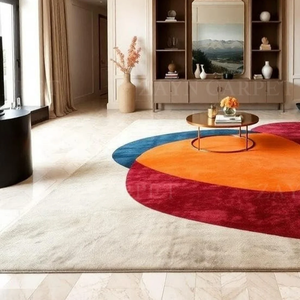 Tapis décoratif de luxe, design abstrait à blocs de couleur, en laine, tapis naturel d'intérieur, décoration de la maison, meilleur prix, tapis abstrait moderne aux couleurs vives - Product Image 3