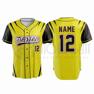 Camiseta de Béisbol Ligera, Uniforme de Entrenamiento que Absorbe la Humedad, Camiseta de Béisbol Personalizada para Equipo, Camiseta Deportiva de Poliéster con Botones - Product Image 1
