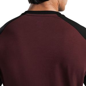 Men's Maroon Body with <b>Black</b> Sleeves Performance <b>T</b>-<b>Shirt</b> Premium Cotton Breathable Gym Fitness Training Casual Wear OEM ODM - Product Image 5