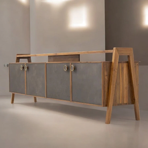 Consola de TV de Madera de Lujo con Cajones, Mueble Multimedia de Madera Sólida Premium para Sala de Estar, Ecológico y Duradero para Sala de Estar/Dormitorio - Product Image 1