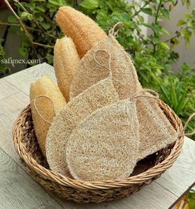 Natural Loofah Scrubber Pad Exfoliating Bath Sponge, kitchen cleaning pad Custom Size OEM Packaging - Product Image 4