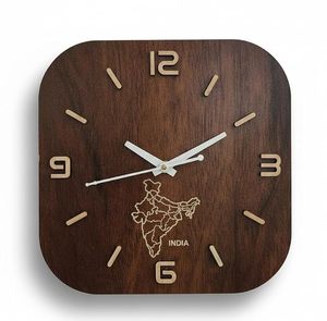 Round Wooden Art Deco Silent Quartz <b>Battery</b> Powered Hanging Wall <b>Clock</b> Decorative Timepiece for Living Room Bedroom - Product Image 4