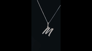 Collar con Colgante de Letra M de Hiphop, Plata 925, Piedra Cultivada en Laboratorio, Certificado IGI, Regalo de Lujo para Mujer, para Fiestas - Product Image 2