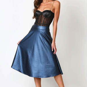 Jupes de mode pour femmes en similicuir bleu extensible de qualité supérieure 2026 – Vente en gros OEM ODM - Product Image 3