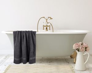 Ensemble de serviettes de bain en microfibre tissée en coton noir, couleur unie, rectangulaires, séchage rapide, lavables en machine, pour adultes, voyage - Product Image 5
