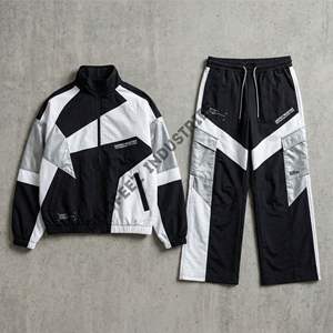 Ensemble coupe-vent unisexe de qualité professionnelle, anti-UV, séchage rapide, vêtements de sport avec bandes réfléchissantes pour la course nocturne - Product Image 2