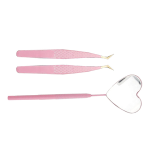 Pince à épiler rose en acier inoxydable à pointe fine, avec poignée en fibre, antistatique, durable, pour artistes en extensions de cils, pointes antidérapantes, qualité A+ - Product Image 2