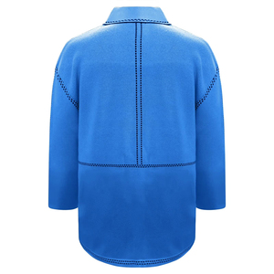 Cardigan décontracté en laine/cachemire pour femme, col Peter Pan, manches longues, tricot élégant anti-boulochage, bleu - Product Image 2