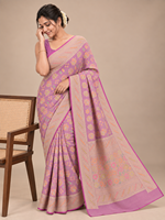 Sari en crêpe Georgette Banarasi, motif floral Zari Meenakari, tenue de soirée traditionnelle pour femme, longueur au sol, coupe classique