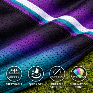 ผู้ผลิตเสื้อบาสเก็ตบอลแบบสั้นสั่งทำ OEM ผ้าโพลีเอสเตอร์ 100% ระบายอากาศ แห้งเร็ว พิมพ์ลายชื่อและหมายเลขผู้เล่น - Product Image 3