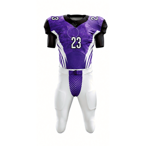 Ensemble d'uniformes de football américain pour hommes, orange et blanc, imprimé numérique, col en V, bretelles réglables, manches courtes, maille ajustée anti-humidité - Product Image 4
