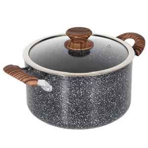 Casserole en aluminium antiadhésive avec couvercle en verre, grande capacité, casserole à soupe, casserole de cuisine, compatible induction et gaz - Product Image 4