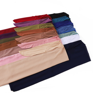 Hijabs Turban en Chiffon Respirant et Doux pour l'Été avec Bonnet Couleur Unie à Nouer Pratique Foulard Ethnique pour Femmes Musulmanes - Product Image 5