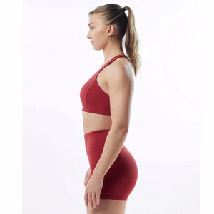 Custom Logo Sexy Light Support Running Vest Active Workout Crop Top Square Neckline Gym <b>Open</b> Back Strappy Sports <b>Bras</b> For Women - Product Image 3