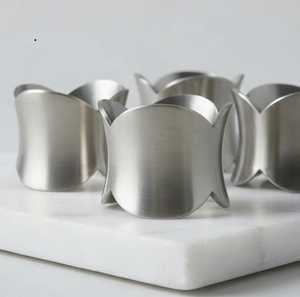 Metal Accessories Table Decoration Elegant Silver Metal <b>Napkin</b> Ring Wedding <b>Birthday</b> Party Metal <b>Napkin</b> Ring - Product Image 4