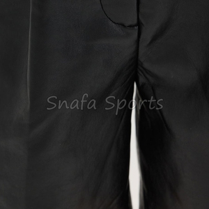 Front Pocket's Women Regular Fit 100% Leather Fabric Breathable Plain Dyed Leather Shorts with Custom Brand Logo - Product Image 6