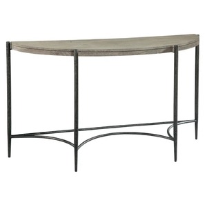 Mesa Consola Moderna de Metal con Forma de Media Luna y Base de Hierro Forjado para Muebles de Entrada de Apartamento - Product Image 1