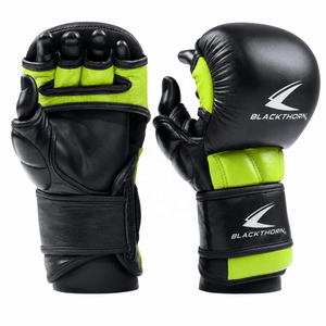 MMA Boxing <b>Gloves</b> Sparring Kickboxing & Muay Thai Workout 4" Wide Strap PU Leather <b>Moisture</b> Wicking Hook & Loop Closure - Product Image 4