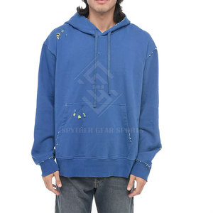 Sudaderas con Capucha de Invierno de Tallas Grandes, MOQ Bajo, Color Sólido, Logotipo Personalizado Impreso, Mangas Largas, Mezcla de Algodón y Felpa, Estilo Desgastado, Ecológicas - Product Image 2
