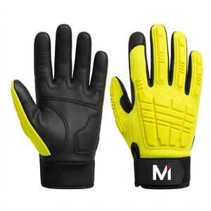 Durable Synthetic Leather Mechanic Work <b>Gloves</b> Shockproof TPR Knuckle Protective Automotive Assembly Anti-Slip General Purpose - Product Image 1