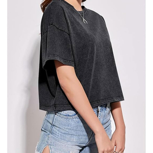 Wholesale 2026 <b>Acid</b> <b>Wash</b> <b>T</b> <b>Shirt</b> For Women Customized Women <b>Acid</b> <b>Wash</b> <b>T</b> <b>Shirt</b> Custom Design - Product Image 5