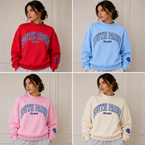 เสื้อสเวตเชิ้ตสไตล์เรโทรแบบอเมริกัน คอเต่า ทรงโอเวอร์ไซส์ สำหรับแฟนคลับ  พร้อมสกรีนโลโก้ตามสั่ง ผ้าฟลีซ สำหรับผู้หญิง - Product Image 5