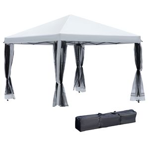 10 'X 10' bianco crema a baldacchino tenda Ez schermo casa Gazebo istantaneo regolabile in altezza per giardino esterno borsa per il trasporto - Product Image 1