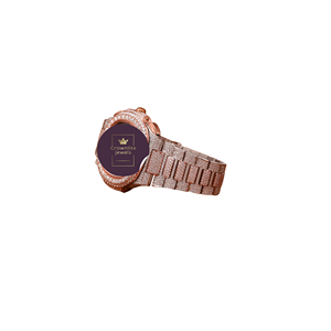 Luxury Hip Hop Iced Quartz <b>Watch</b> VVS Moissanite Rose <b>Gold</b> Round Cut Diamond Stainless Steel For <b>Men's</b> Full Pave Design - Product Image 3