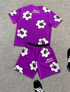Cotton Jogging Short Set Sportswear Gym Tracksuit and Short 2 Piece Shorts <b>Track</b> Suit Men <b>T</b> Shirt Set - Product Image 3