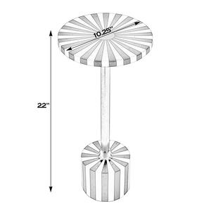 Table d'appoint contemporaine à rayures avec motif géométrique audacieux, colonne centrale élégante et plateau surélevé pour bars - Product Image 5
