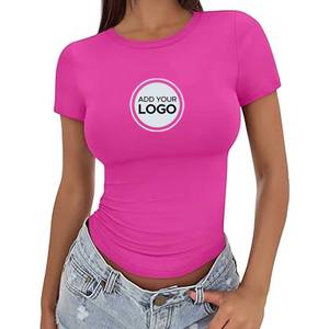 Camiseta de Manga Corta con Cuello Barco, Corte Estándar, Estilo Jersey, Blusas Casuales - Product Image 2