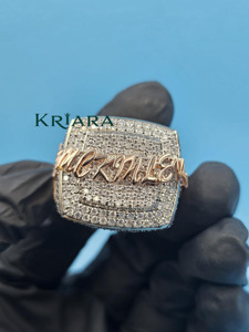 Bague pour homme en argent 925 plaqué or rose 18 carats avec diamants de laboratoire, style hip-hop glacé, pour usage quotidien - Product Image 2