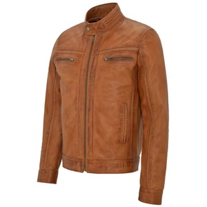 Best Selling Waterproof Men Custom Logo <b>Leather</b> <b>Jacket</b> Men Outdoor Wear Fashion Slim Fit Fashion <b>Leather</b> Avirex <b>Jacket</b> For Men - Product Image 3