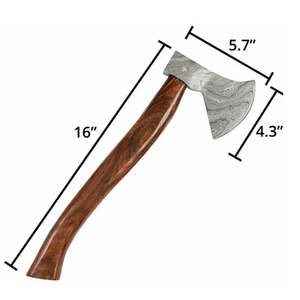 Hache artisanale en acier Damas avec manche en bois de rose pour le travail du bois, personnalisation ODM/OEM, 1 kg - Product Image 4
