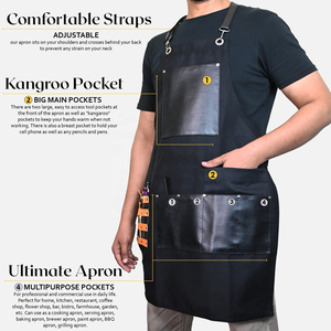 AQDAS INDUSTRY Professional Unisex Salon Barber Styling <b>Aprons</b> Leather Snap Closure Short Sleeve for Hair Treatment & Cutting - Product Image 4