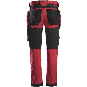 Pantalon cargo décontracté pour homme, rouge et noir, écoresponsable, taille mi-haute, plusieurs poches, respirant, léger, en toile, coupe droite, pour le printemps - Product Image 3
