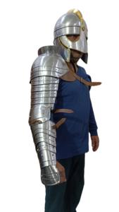 Plastron d'épaule médiéval en acier doux poli, protège-bras complet, épaulettes de chevalier, armure plaquée faite à la main, portables pour le sport, exportables - Product Image 3