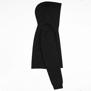 Sudadera con Capucha Negra Regular para Mujer con Logotipo Personalizado al por Mayor, con Detalles en Azul - Product Image 4