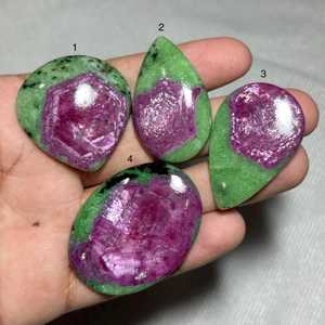 Pierre précieuse naturelle Zoisite rubis, cabochon taille coussin, pierre libre pour la fabrication de bijoux, enroulement de fil, vert rose, certifiée par une tierce partie - Product Image 2
